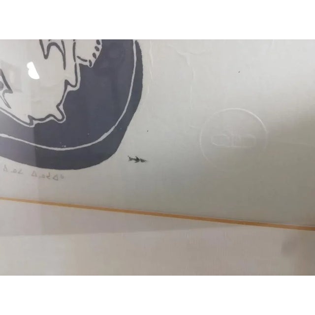 Lucassie Qumaluk, Motherhood, Woodcut, 1970s For Sale - Image 4 of 10