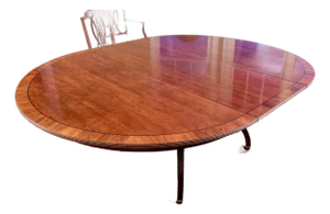 Vintage Banded Mahogany Extension Dining Table