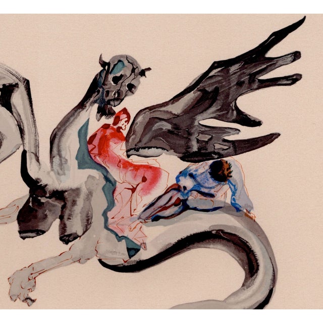 S. Dali, On the Back of Geryon, 1964, Woodcut For Sale - Image 3 of 8