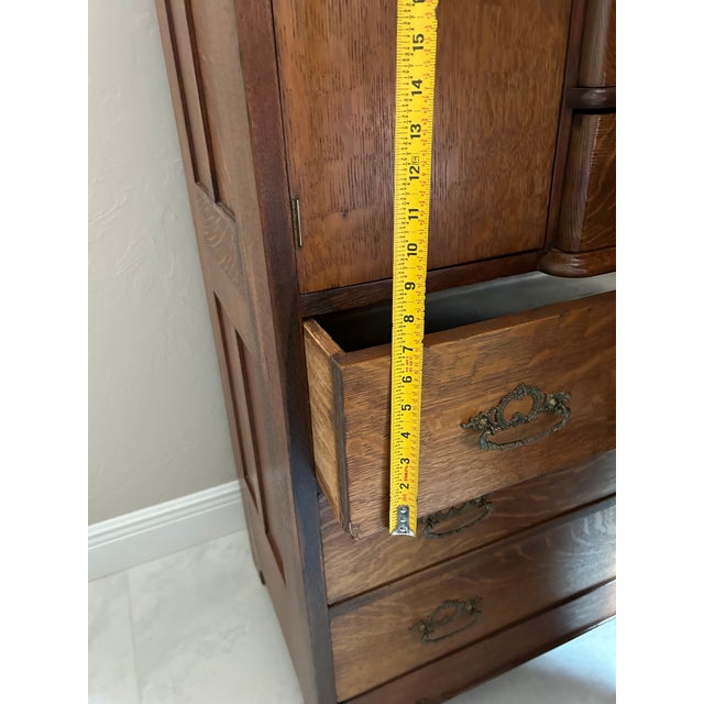 Antique Oak 1920's Wardrobe For Sale - Image 13 of 14