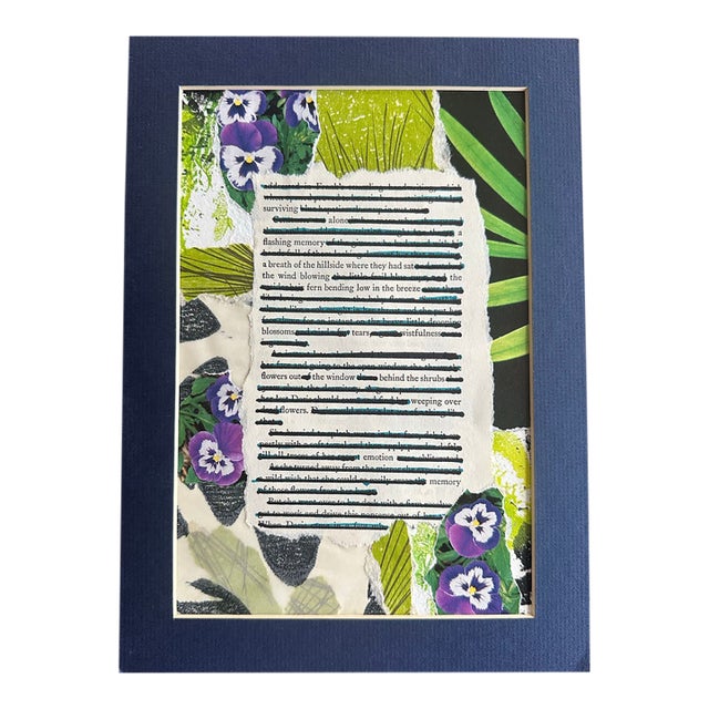 Garden Memories Original Botanical Blackout Poetry and Mixed Media Collage by Nancy Smith For Sale