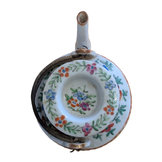 Late 19th Century Antique Chinese Famille Rose Bird and Butterfly Teapot (Late 19th Century) For Sale - Image 5 of 8