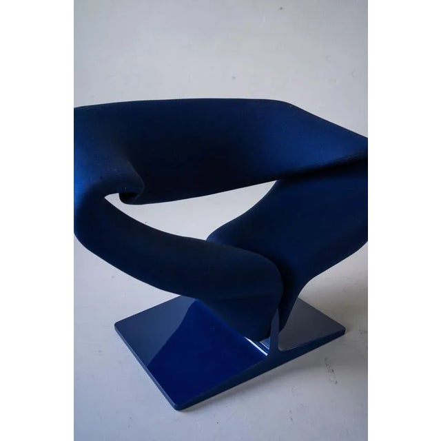 Textile Blue Ribbon Armchair by Pierre Paulin for Artifort, 1966 For Sale - Image 7 of 11