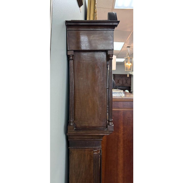 Early American Grandfather Clock Attributed to James Wilson With Hand-Painted Clock Face For Sale - Image 11 of 14