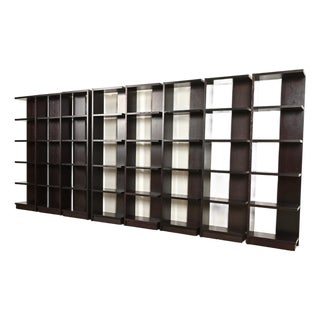 Modern Art Deco Dark Oak Modular Étagères or Bookcases, Set of Eight For Sale