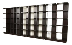 Modern Art Deco Dark Oak Modular Étagères or Bookcases, Set of Eight