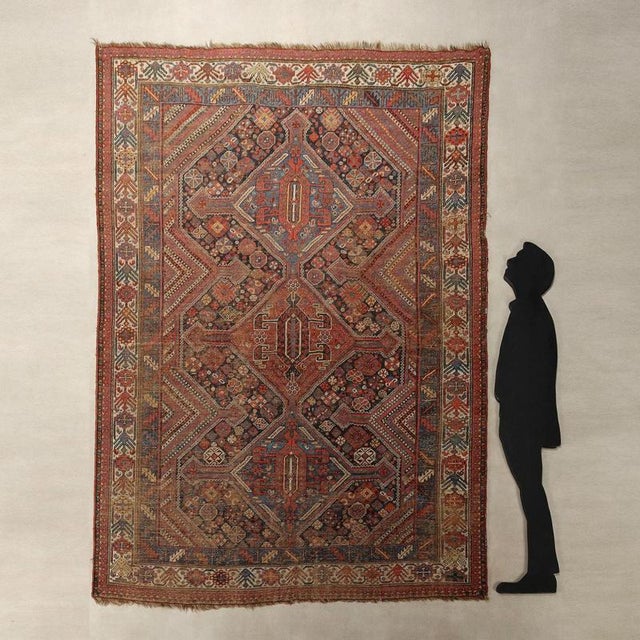 Kaskay rug in wool, fine knot, hand-made. This piece is attributed to the mentioned designer/maker. It has no attribution...