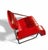 2 x non-conformist chair / eileen gray by alivar / red leather / marked beneath the seat the eileen gray non-conformist...