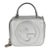 Silver Metallic Sakai Be Green Calfskin Diagonal Stitched Blondie Top Hand For Sale