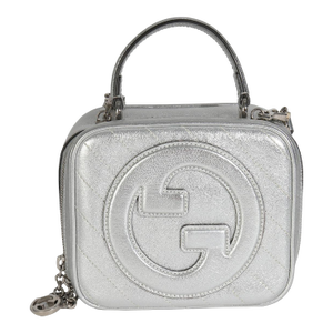 Silver Metallic Sakai Be Green Calfskin Diagonal Stitched Blondie Top Hand