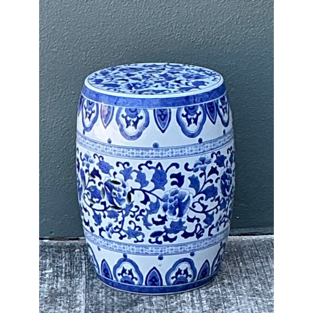 Vintage Asian Glazed Ceramic Garden Stool For Sale - Image 10 of 12
