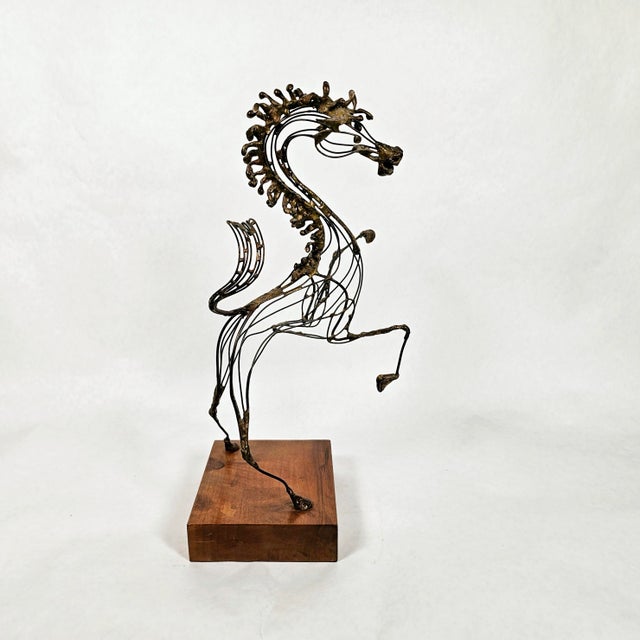 Mid Century Copper Wire Horse Sculpture Russ Shears Attributed For Sale In Los Angeles - Image 6 of 6