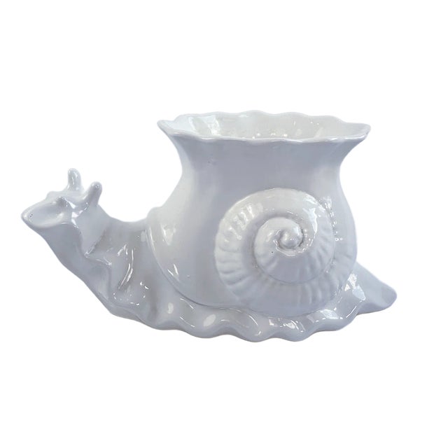 1980's Blanc De Chine Large Snail Planter For Sale - Image 9 of 10