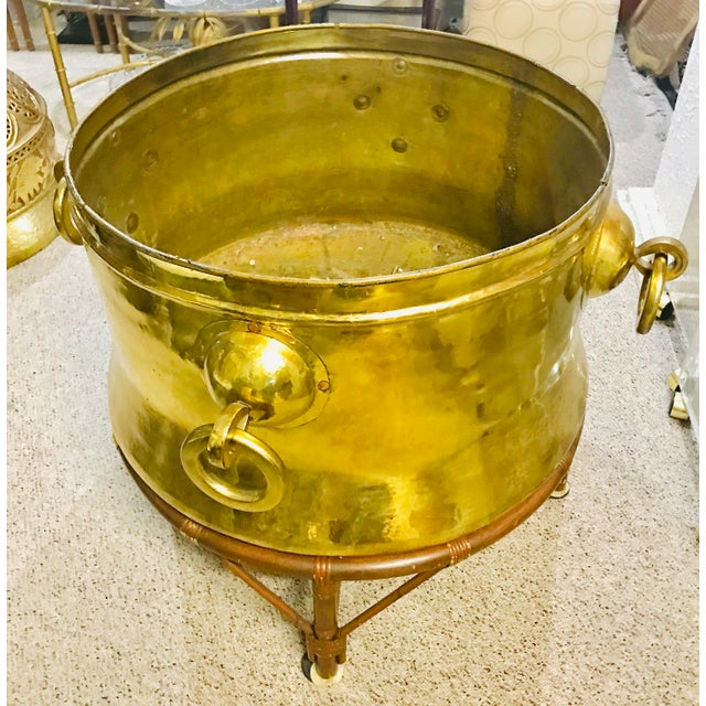 1960s 1960s Morrocan Brass Chandelier and Planter - 2 Piece Set 52'' For Sale - Image 5 of 13