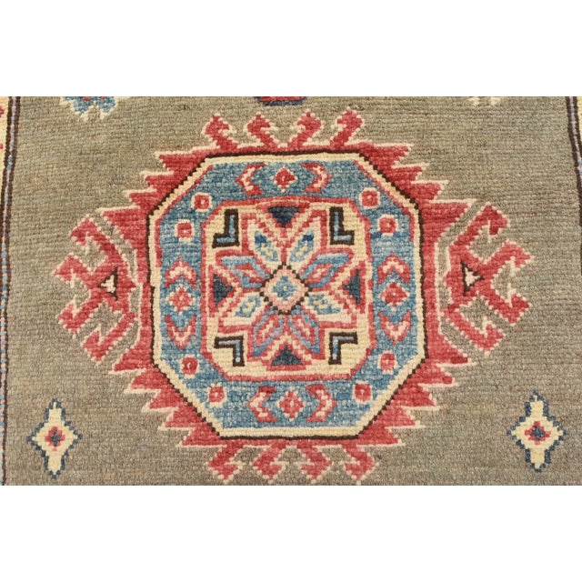 Brown Kazak Runner 2’8” X 9’8” Brown Wool Tribal Hand-Knotted Oriental Rug For Sale - Image 8 of 12