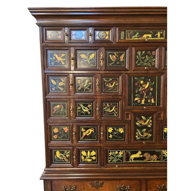 Brown Late 20th Century Maitland-Smith Hand-Painted Chinoiserie Apothecary Cabinet on Queen Ann Style Stand For Sale - Image 8 of 10