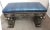 1930s French Art Deco Iron Bench With Faux Alligator Metallic Cobalt Blue Leather Upholstery For Sale In Philadelphia - Image 6 of 6