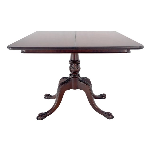 Ball & Claw Chippendale Style Mahogany Expandable Flip Top Game Console Table For Sale