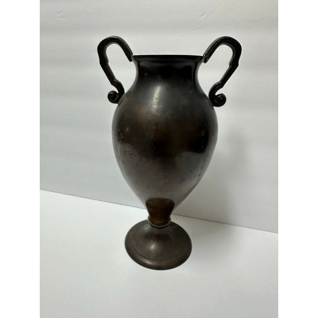 Metal Vintage Mid-Late 20th Century Solid Brass Neoclassical Vase For Sale - Image 7 of 12