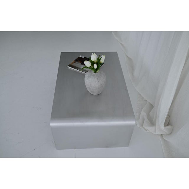 Metal Small Flow Sculptural Waterfall Coffee Table in Aluminum by Veliento For Sale - Image 7 of 17