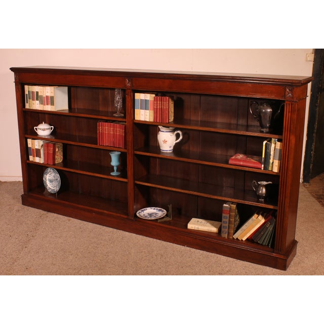 19th Century Large Mahogany Open Bookcase For Sale - Image 12 of 13