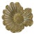 Midcentury Italian Murano Champagne Art Glass Clamshell Dish With Gold Flecks For Sale