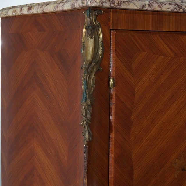 Antique French Kingwood, Marble & Satinwood Marquetry Armoire C1910 For Sale - Image 13 of 18