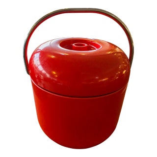 Vintage 1970’s Italian Plastic Primaluna Ice Bucket Designed by Ambrogio Pozzi Modernist Ice Bucket For Sale