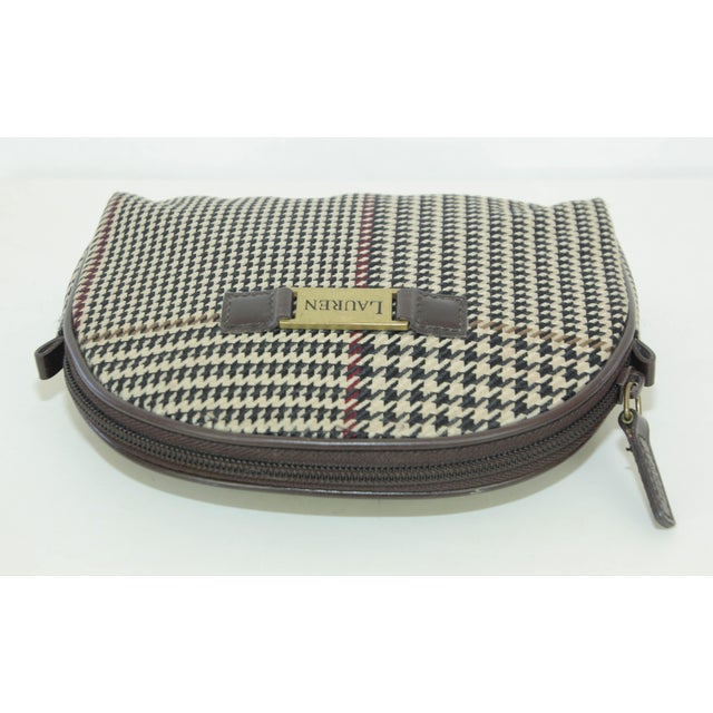 Ralph Lauren Houndstooth Wallet Cosmetic Bag. Lauren By Ralph Lauren Glen brown and tan plaid small clutch, wallet,...