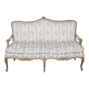 French Louis XV Style Distressed Painted Settee Circa 1900