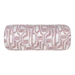 The House Of Scalamandré Telly Bolster Pillow In Summerpink For Sale