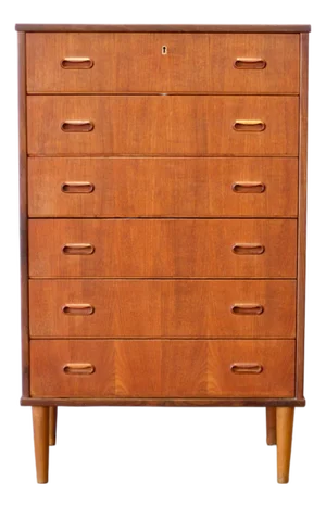 1950s Danish Teak 6 Drawer Dresser