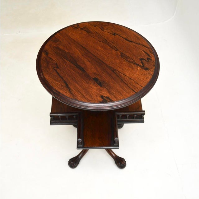 Antique Victorian Revolving Side Table, 1860 For Sale - Image 3 of 9