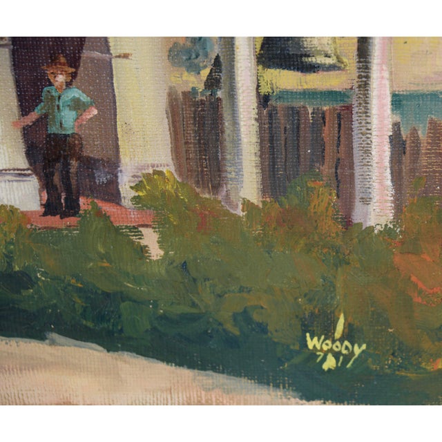1970s Mission San Juan Bautista, 1971 - Original Oil Painting by Gorman Woody For Sale - Image 5 of 8