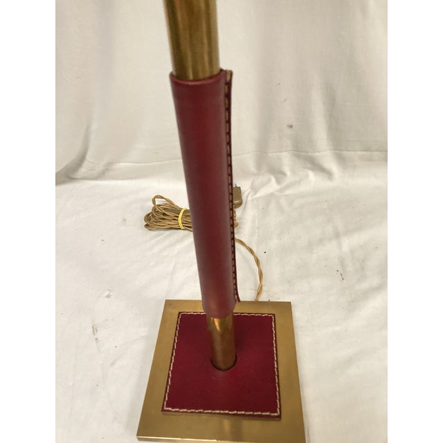 1950s Leather Lamp by Jacques Adnet, 1950s For Sale - Image 5 of 10