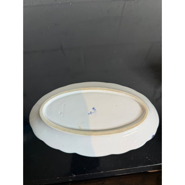 Meissen Porcelain Antique Meissen Small Blue Onion Patterned Oval Dish For Sale - Image 4 of 7
