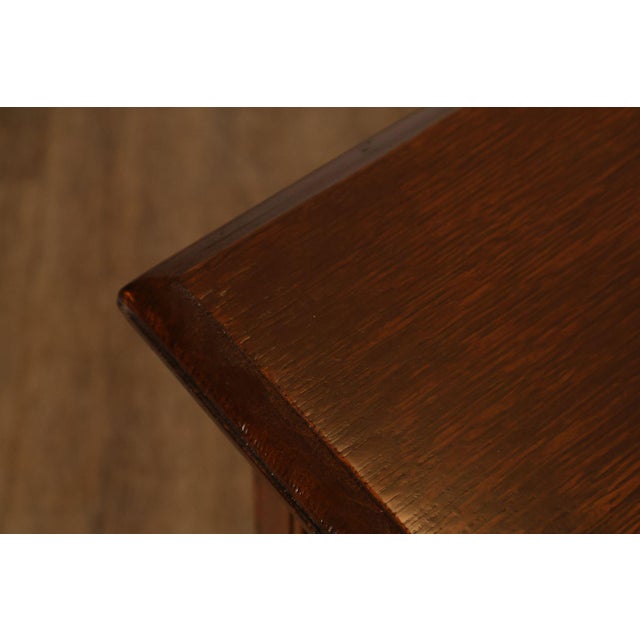 Antique Victorian Oak Partner's Writing Desk For Sale - Image 12 of 18