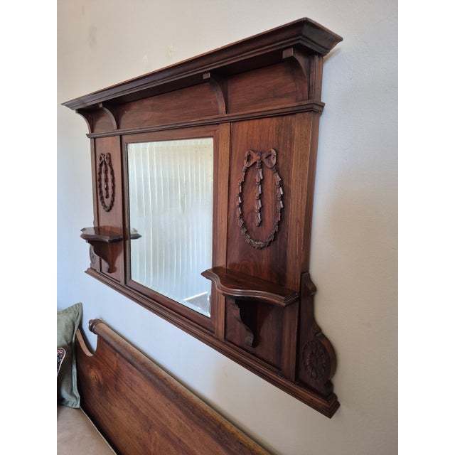Traditional Early 20th Century Wall-Mounted Wooden Console Mirror For Sale - Image 3 of 7