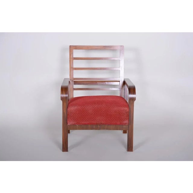 Set of Art Deco Walnut Armchairs, 1930s For Sale - Image 11 of 12