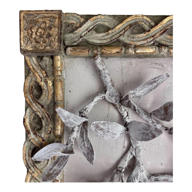 Traditional Paper Mache & Plaster Pomegranate Branch Wall Sculpture For Sale - Image 3 of 9