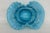 Blue Opalescent Glass Flowers Ruffled Crimped Rim Bowl Vase For Sale - Image 10 of 11
