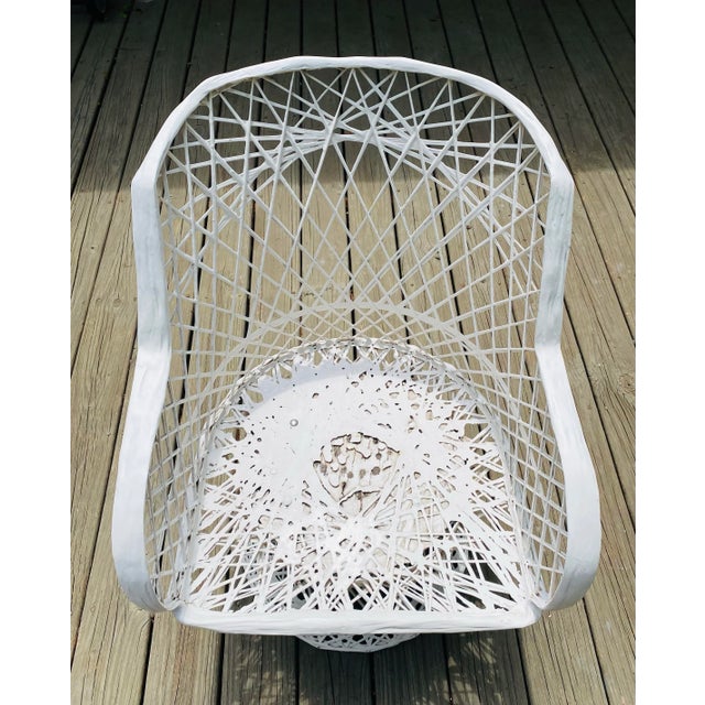 1970’s Russell Woodard Style Spun Fiberglass Oval Table W/ 4 Arm Chairs For Sale - Image 9 of 12