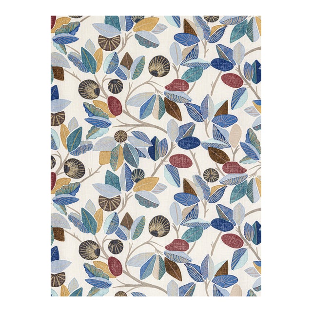 The House of Scalamandré Linden Fabric, Cobalt For Sale
