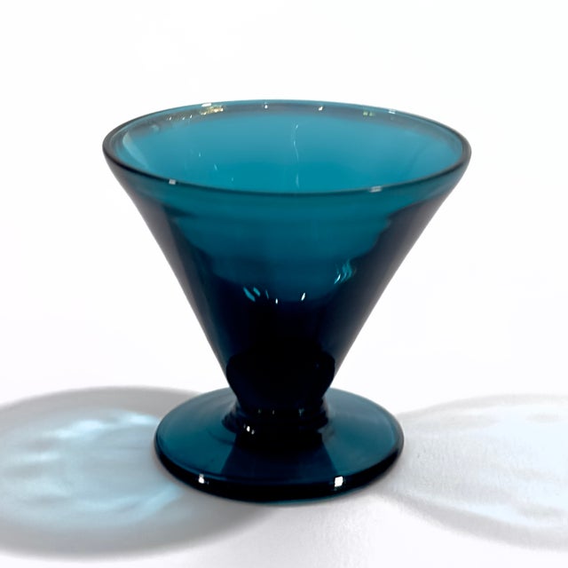 Blue Sophisticated Finnish Style Inky Blue Decorative Glass Vessel Curation - Group of 5 For Sale - Image 8 of 13