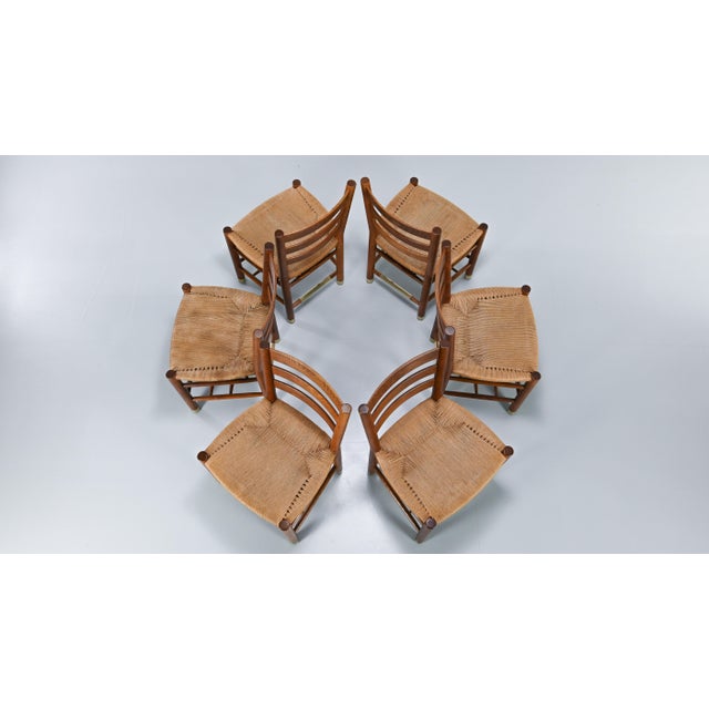 Beige Danish Church Chairs in Oak by Viggo Hardie-Fischer for Sorø Møbelfabrik. 1950s, Set of 6 For Sale - Image 8 of 18