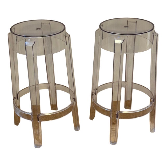 Set of Charles Ghost Stools by Philippe Starck for Kartell For Sale