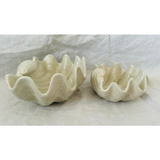 1970s Vintage Fitz & Floyd "Shell" Serving Bowls Set of 2 For Sale - Image 5 of 7