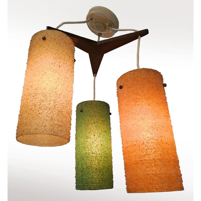 Mid-Century Modern Mid Century Modern Fiberglass Hanging Light For Sale - Image 3 of 4