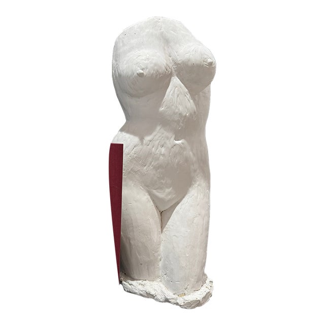 Mid 20th Century Larry Mohr Signed Figurative Sculpture – Plaster Modern Abstract Nude For Sale