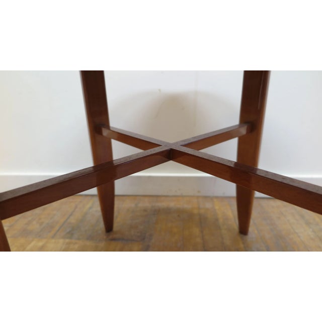 Pace Collection 1980s Pace Cherry Wood & Glass Side Table For Sale - Image 4 of 10